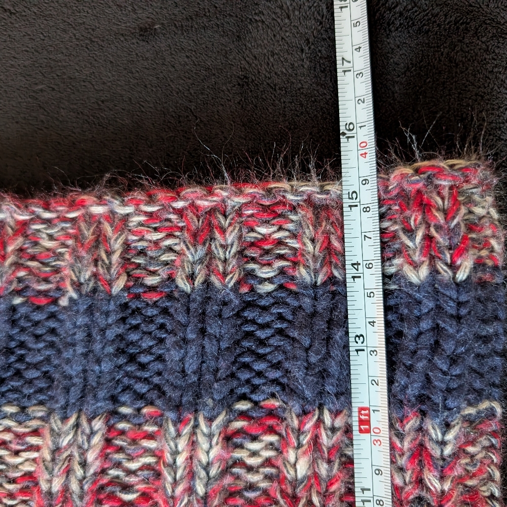 Chunky Knit Infinity Scarf Cowl Multicolor Navy Pink Aughts Y2K image 5